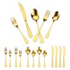 60-Piece Gold Silverware Set, Food-Grade Stainless Steel Flatware Utensils for 12, Mirror Finished Cutlery Set