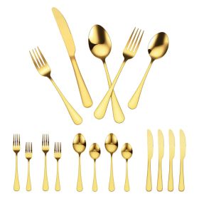 60-Piece Gold Silverware Set, Food-Grade Stainless Steel Flatware Utensils for 12, Mirror Finished Cutlery Set