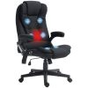 Linen Vibrating Massage Heat Office Chair High Back Recliner Padded Armrests Remote Control Black