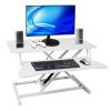 Adjustable Height Standing Laptop Desk – Sit-to-Stand Workstation with Keyboard Tray, White