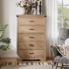Farmhouse 5 Drawer Dresser for Bedroom, 31.4" Tall Dressers & Chest of Drawers, Rustic Wood Dresser with Metal Handle