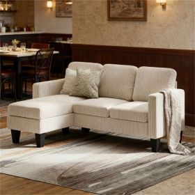 Living room sofa, L-shaped sofa, Cream White