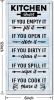 Hanging Kitchen Rules Wood Decor Sign, Rustic Kitchen Wooden Signs, Printed Wood Wall Art Sign, Kitchen Door Rules Rustic Sign