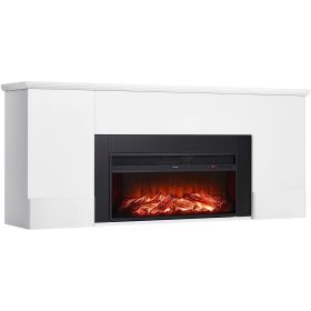 VEVOR 75 inch Freestanding Fireplaces, 1500W 5120BTU Fake Electric Fireplace Stove Heater with Mantel, Overheating Protection, Adjustable Flames,