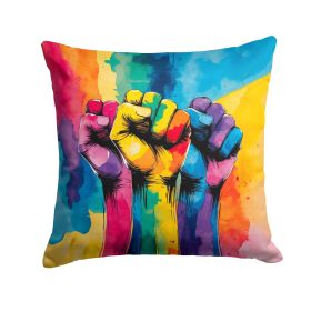Gay Rights are Human Rights Throw Pillow Machine Washable, Indoor Outdoor Decorative Pillow for Couch, Bed or Patio, 18Hx18W