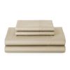 4-Piece 300 Thread Count Almond Biscuit Cotton Sateen Bed Sheet Set, Queen