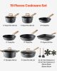 19 Piece Pots and Pans Set, Granite Nonstick Cookware Set, Induction Cookwares, Kitchen RV Cooking Sets with Frying, Sauce, Saute, Tempered Glass Lids