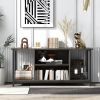 3-Tier TV Stand with Power Outlet USB and Adjustable Shelf