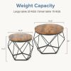 Small Round Coffee Table Set of 2, Nesting Side Tables for Living Room or Bedroom, Modern Accent End Tables,Rust