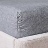 300 Thread Count 4-Piece Cotton Percale Ziggy Geo Print Grey Flannel Bed Sheet Set, Queen