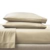 4-Piece 300 Thread Count Almond Biscuit Cotton Sateen Bed Sheet Set, Queen