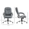 High Back Executive Home Office Chair Adjustable Height Upholstered Padding Gray