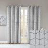 Total Blackout Metallic Print Grommet Top Curtain Panel Pair(2 Pcs Window Panels)