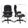 Linen Vibrating Massage Heat Office Chair High Back Recliner Padded Armrests Remote Control Black