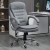 High Back Executive Home Office Chair Adjustable Height Upholstered Padding Gray