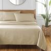 4-Piece 300 Thread Count Almond Biscuit Cotton Sateen Bed Sheet Set, Queen