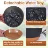 4Pcs Hanging Planter with 9.64In Diameter Drainage Holes Removable Self-Watering Tray Plastic Hanging Flower Plant Pots For Indoor Outdoor Herb Ivy Fe