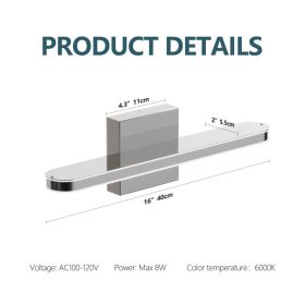 LED Bathroom Vanity Light Bar Dimmable Bathroom Light Fixtures Modern Over Mirror Lighting Fixture 16Inch BathWall LIght 8W Wall Sconce Lighting (Option: 16inch 8W)