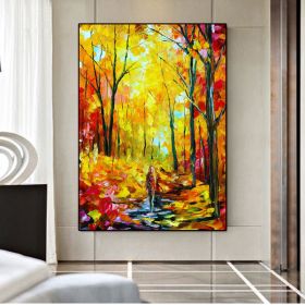 Modern Abstract abstract forest Gold Foil tree Oil Painting large hand painted Abstract Painting Canvas For Home Decoration (size: 90X120cm)