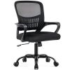 The adjustable rotating back-style computer desk and chair not only offers comfortable lumbar support but also comes with comfortable armrests.