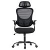 Ergonomic Office Computer Desk Chair, Mesh High Back Rolling Swivel Adjustable Task Chair with Headrest and Flip-up Armrests, Chair with Wheels, Black