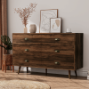 6 Drawer Dresser For Bedroom, Wood Storage Cabinet With Metal Handles, Farmhouse Closet Of Drawers for Living Room