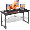 55in Computer Office Desk for Small Spaces, Writing Gaming Work Desk Modern Kids Study Table with Storage Bag & Headphone Hook
