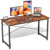 55in Computer Office Desk for Small Spaces, Writing Gaming Work Desk Modern Kids Study Table with Storage Bag & Headphone Hook