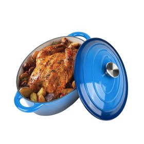 Household Dutch Oven Pot with Lid for Stews/Cooking (Type: 4.5 Quart, Color: Blue)