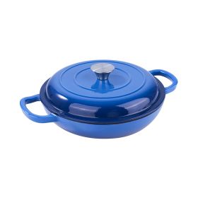 Household Dutch Oven Pot with Lid for Stews/Cooking (Type: 3 Quart, Color: Blue)