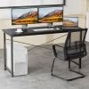 55in Computer Office Desk for Small Spaces, Writing Gaming Work Desk Modern Kids Study Table with Storage Bag & Headphone Hook