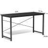 55in Computer Office Desk for Small Spaces, Writing Gaming Work Desk Modern Kids Study Table with Storage Bag & Headphone Hook