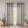 Fretwork Print Grommet Top Window Curtain Panel(Only 1 Pc Panel)