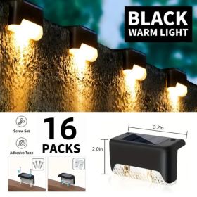 Solar Deck Lights Outdoor 16 Pack, Solar Step Lights Waterproof Led Solar Lights For Outdoor Stairs, Step , Fence, Yard, Patio, And Pathway(Warm (Option: 16PCSWarmlight)
